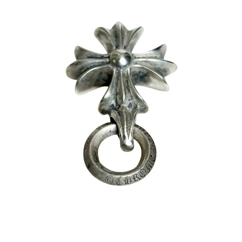 Chrome Hearts Sterling Silver & Diamond Plus Cross Pendant .925
